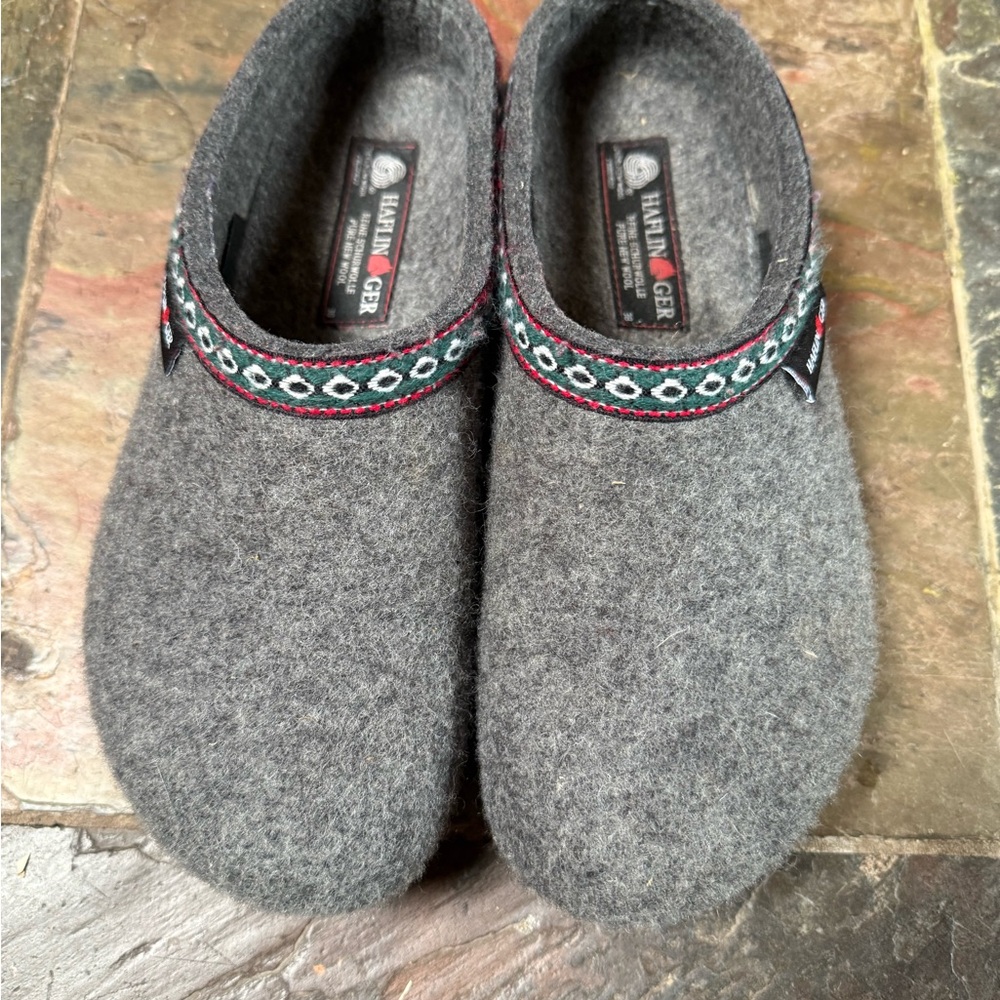 Haflinger Grizzly Wool Clogs Mules size 38 EUC